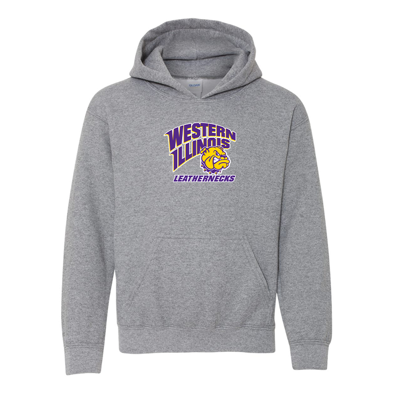 Youth Western Illinois Leathernecks Gildan Heavy Blend  Hooded Sweatshirt